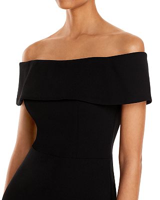 Off-the-Shoulder Scuba Crepe Gown - 100% Exclusive