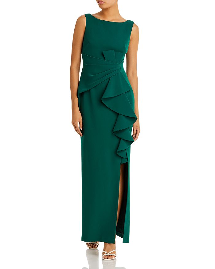 Sleeveless Cascading-Ruffle Gown for women