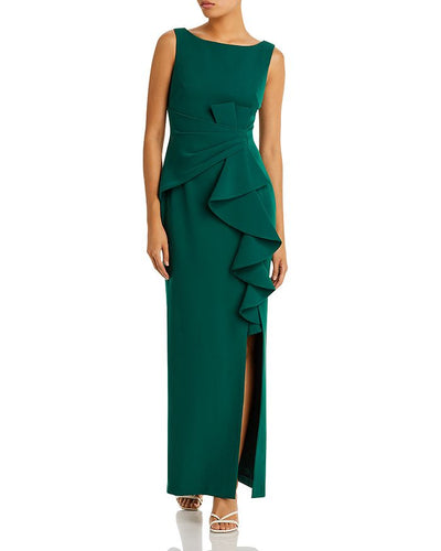 Sleeveless Cascading-Ruffle Gown for women