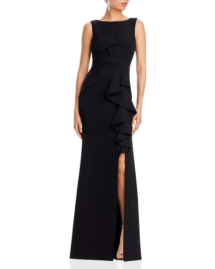 Sleeveless Cascading-Ruffle Gown for women