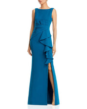 Sleeveless Cascading-Ruffle Gown for women