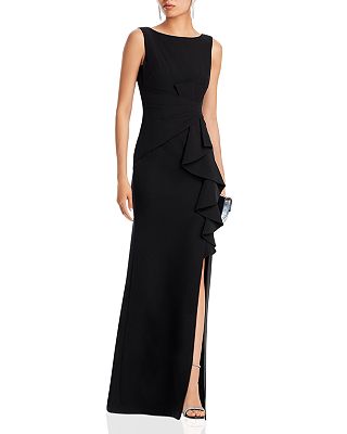 Sleeveless Cascading-Ruffle Gown for women