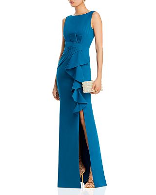 Sleeveless Cascading-Ruffle Gown for women