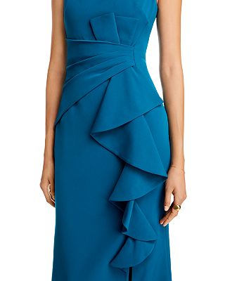 Sleeveless Cascading-Ruffle Gown for women