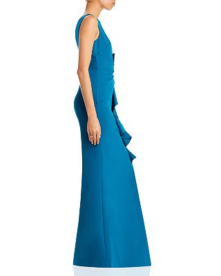 Sleeveless Cascading-Ruffle Gown for women