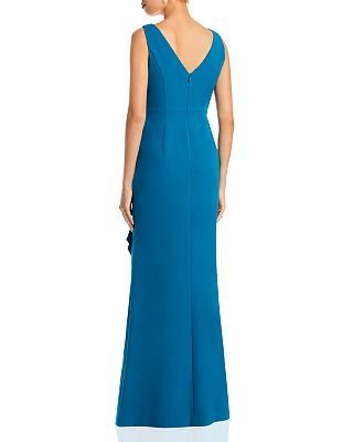 Sleeveless Cascading-Ruffle Gown for women