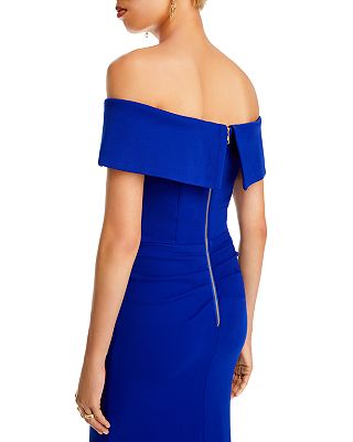 Off-the-Shoulder Scuba Crepe Gown - 100% Exclusive