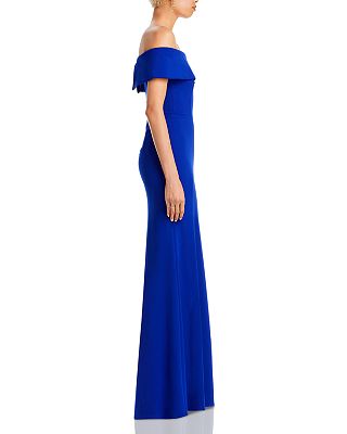 Off-the-Shoulder Scuba Crepe Gown - 100% Exclusive