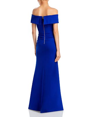 Off-the-Shoulder Scuba Crepe Gown - 100% Exclusive