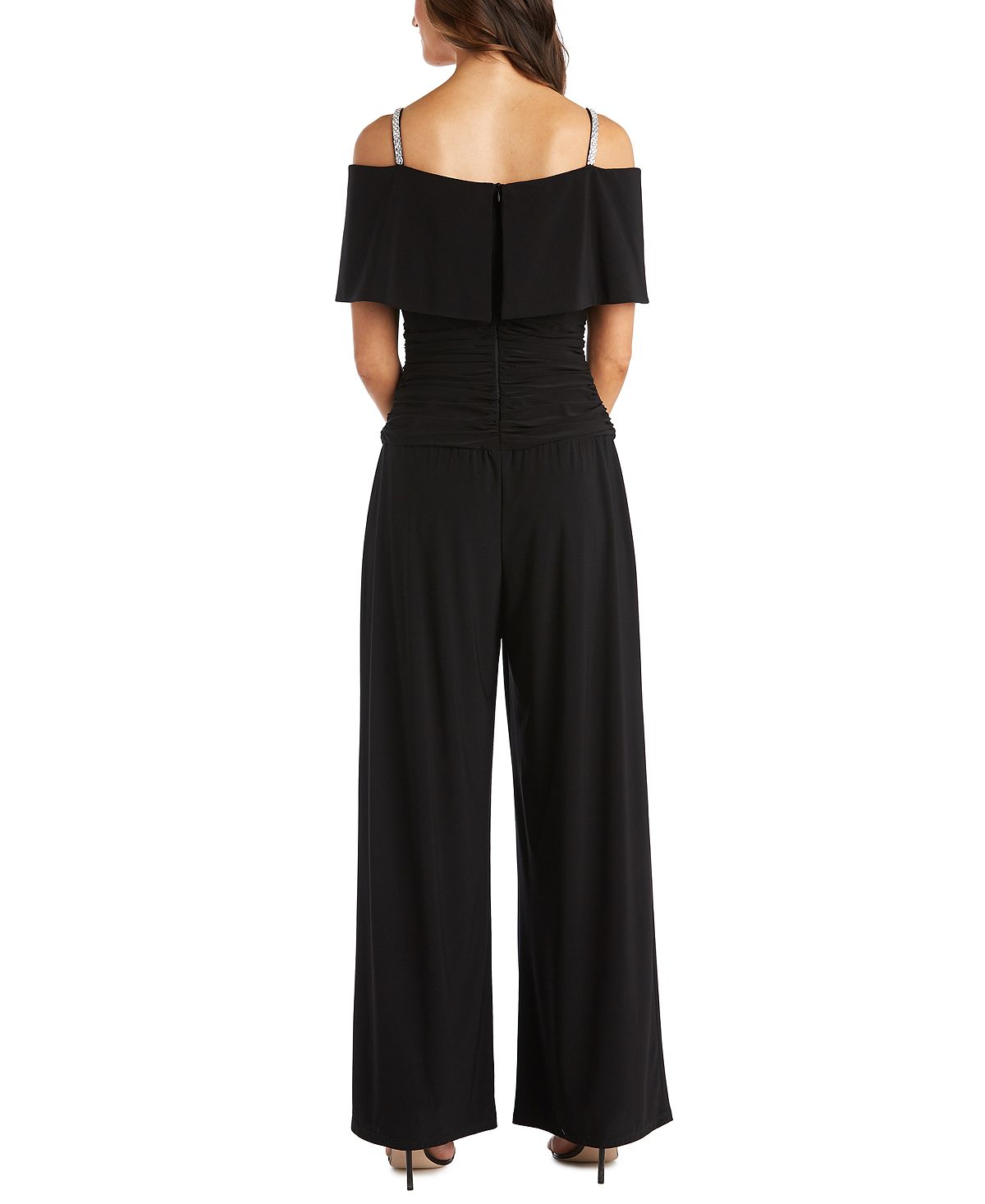 Cold-Shoulder Embellished-Strap  Women Jumpsuits