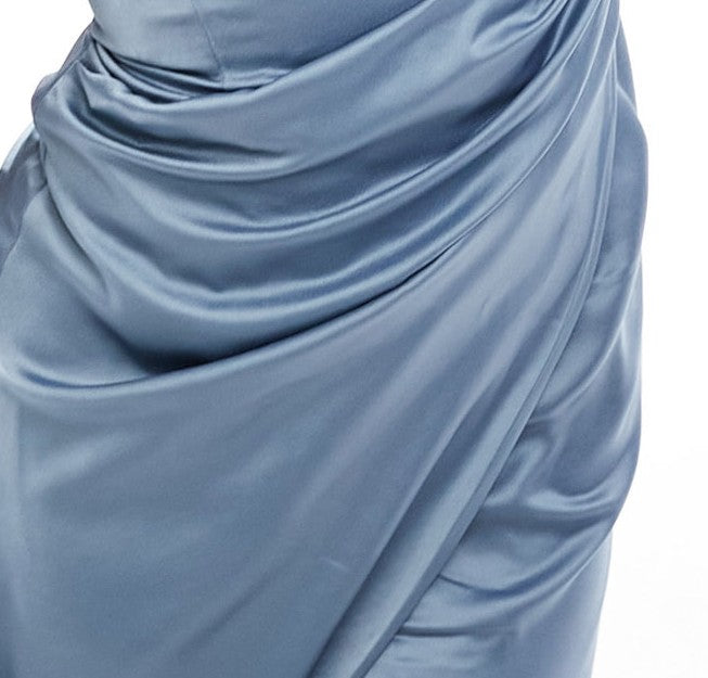 Bridesmaid Satin Wrap Maxi Dress