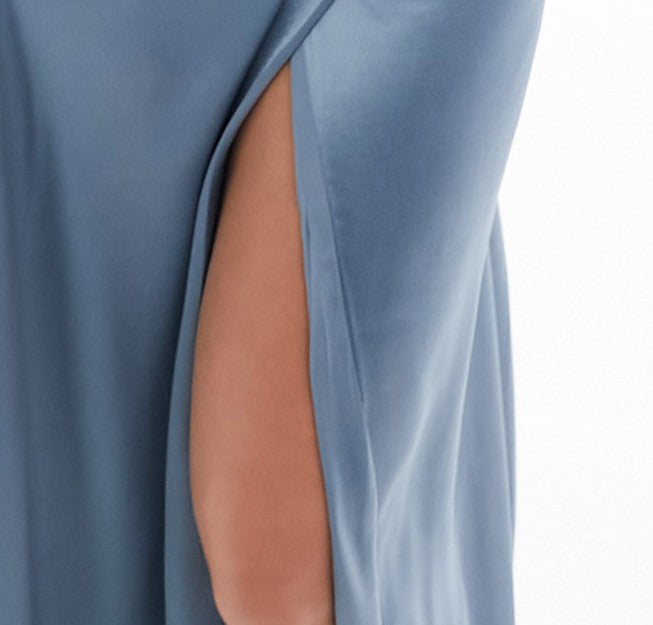 Bridesmaid Satin Wrap Maxi Dress