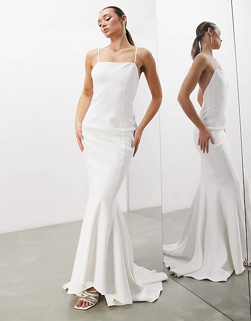 Eden Crepe Square Neck Cami Wedding Dress