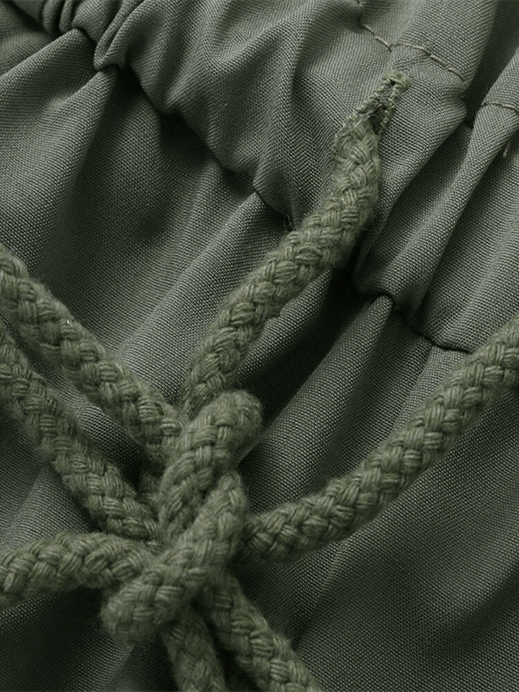 Sleeveless Drawstring Solid Women's Jumpsuits