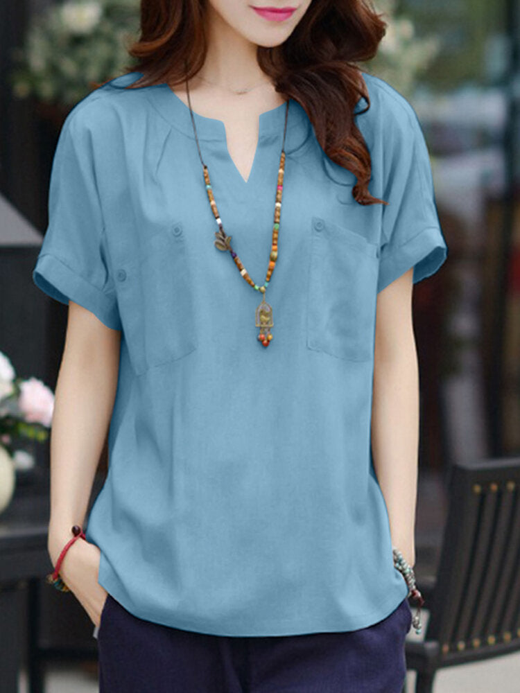 Relax in Style with Short Sleeve Women's Blouse