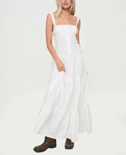 White Maxi Cotton Dress For Women
