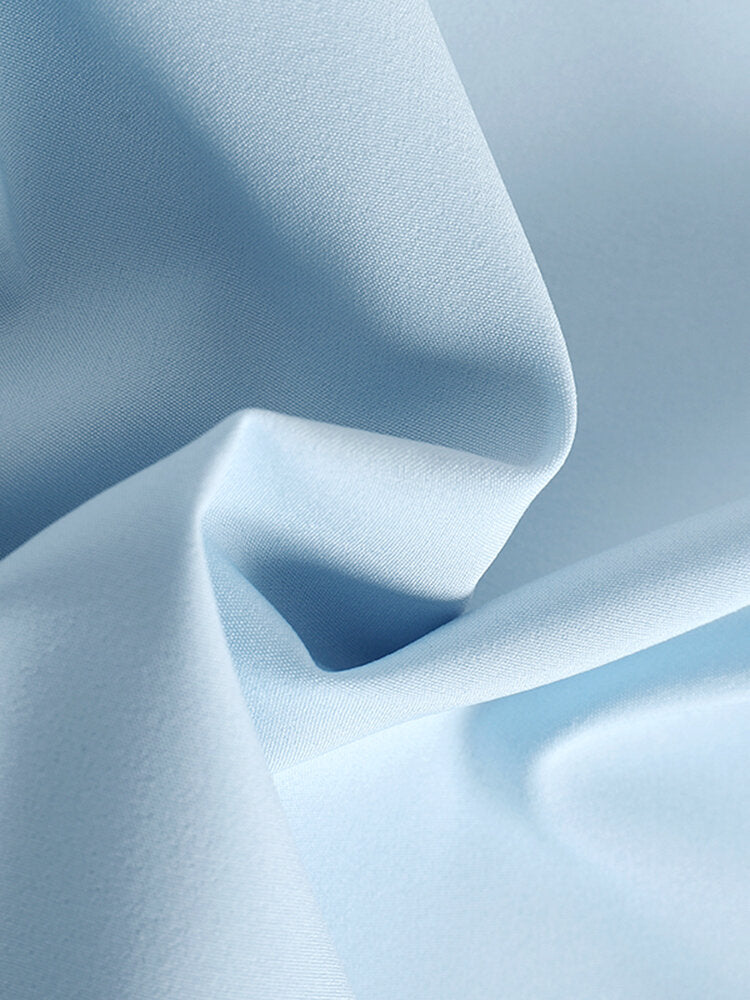 Solid Split Hem High Waist Pleats Full Length Pants