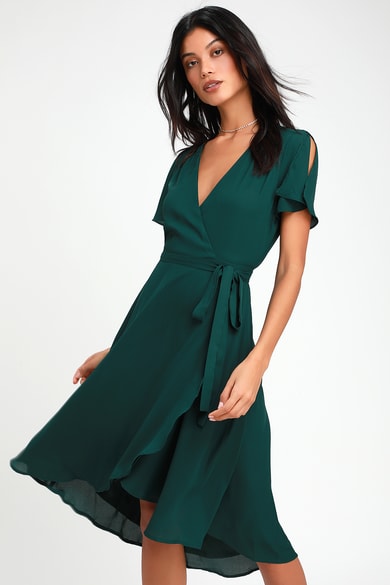 Rise to the Occasion Royal Blue Wrap Midi Dress