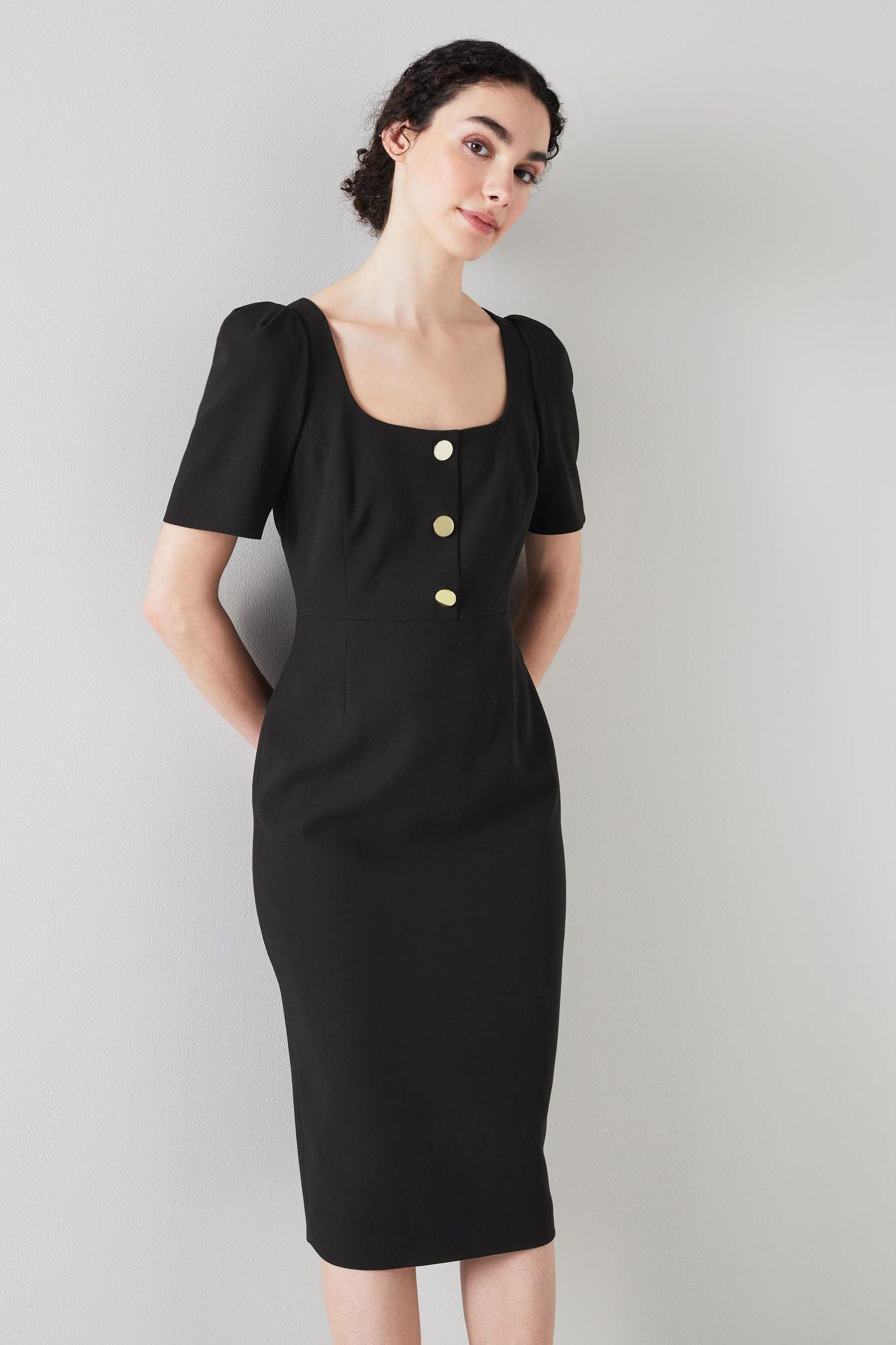 Bennett Folly Crepe Shift Black Women Dress