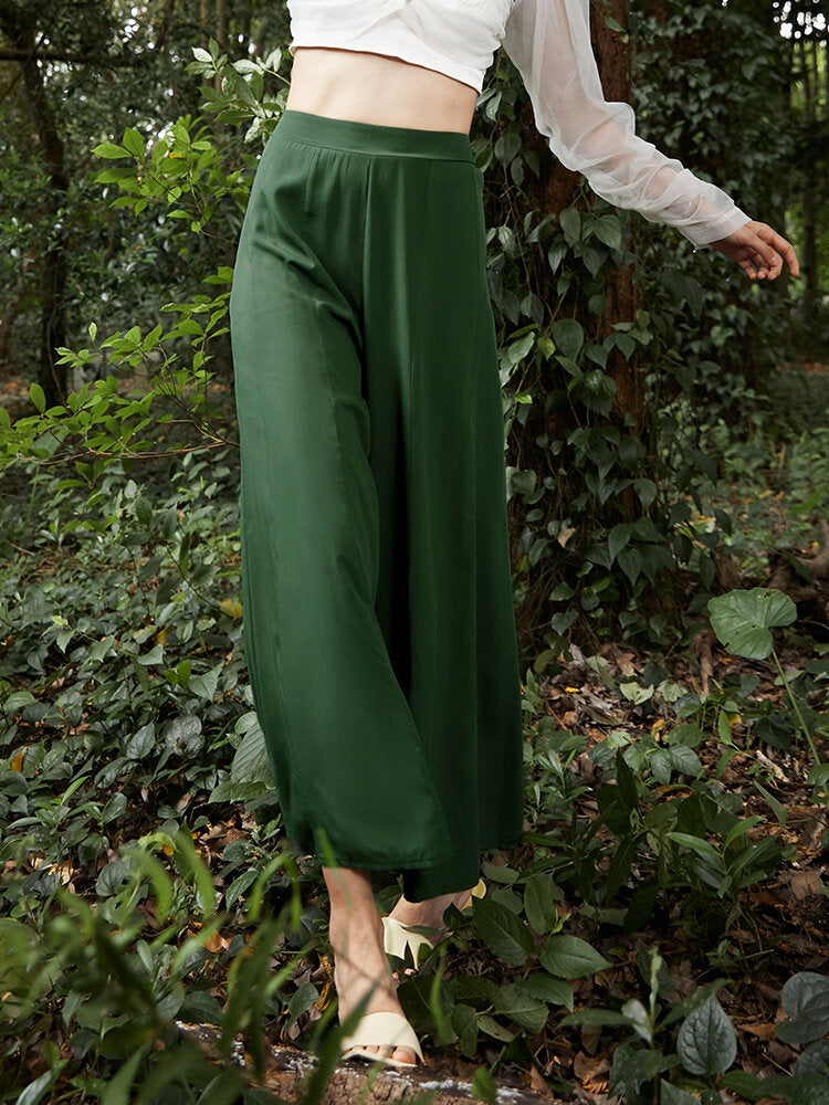High Waist Solid Loose Wide Leg Pants For Women