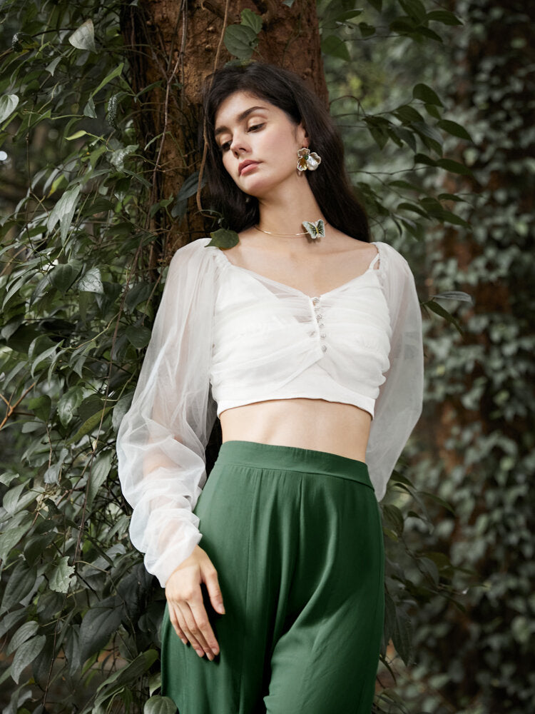 High Waist Solid Loose Wide Leg Pants For Women