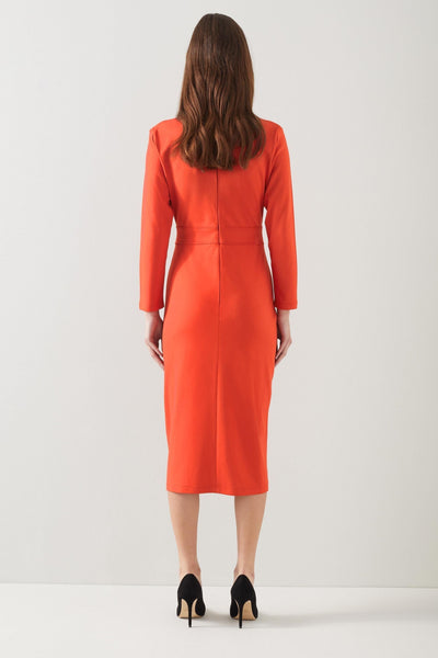 Orange Viscose Blend Women's Dress