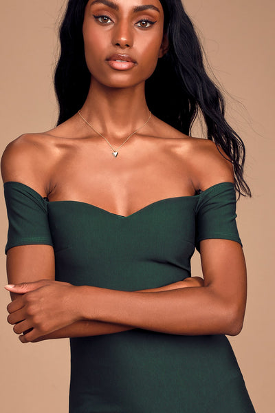 Black Off-the-Shoulder Midi Dress