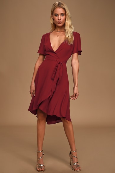 Rise to the Occasion Royal Blue Wrap Midi Dress