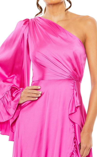 Phenomenal One-shoulder Ruffled Slit Gown