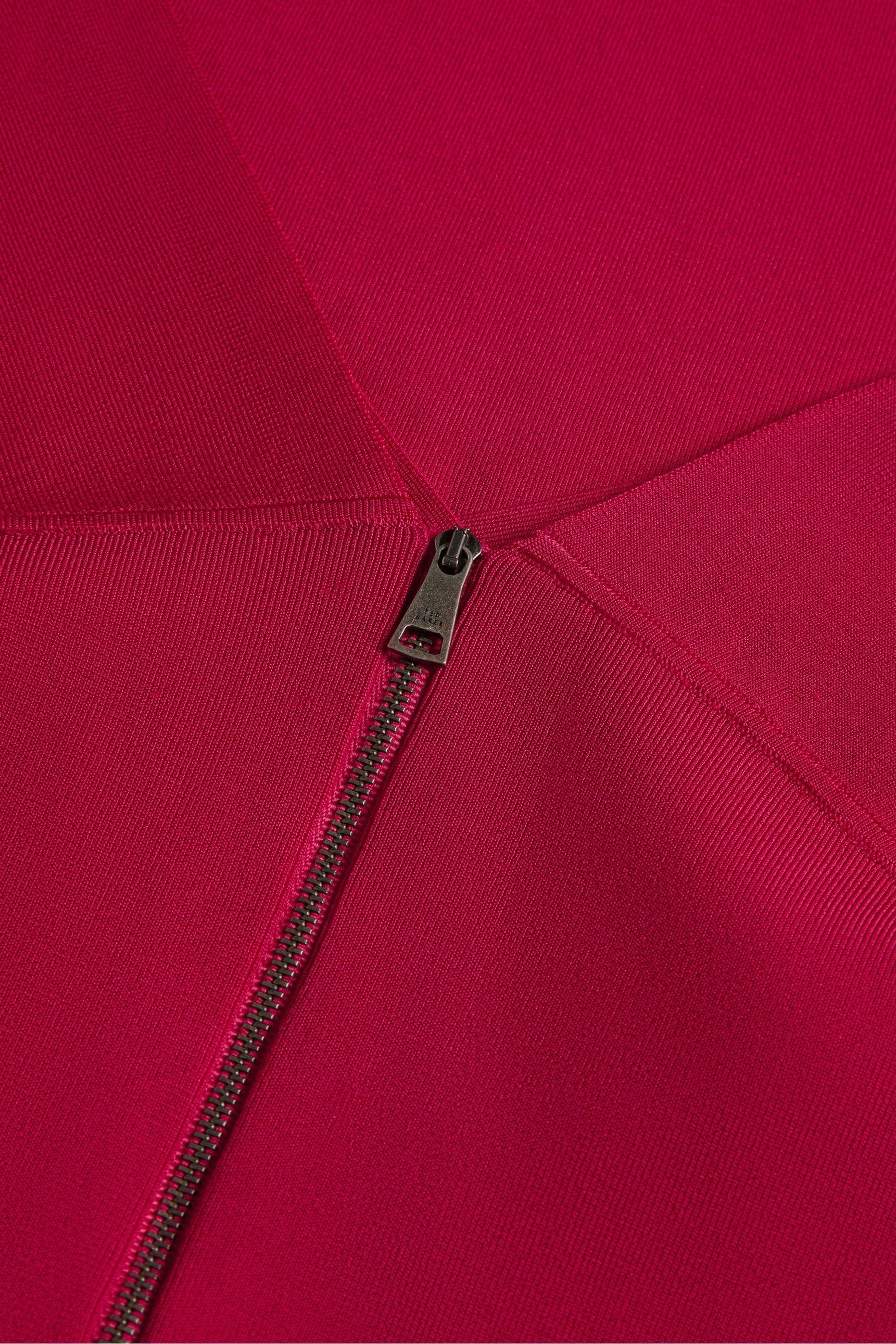 Pink Mikella Bodycon Knit Dress With Seam Detail  Wome Dress