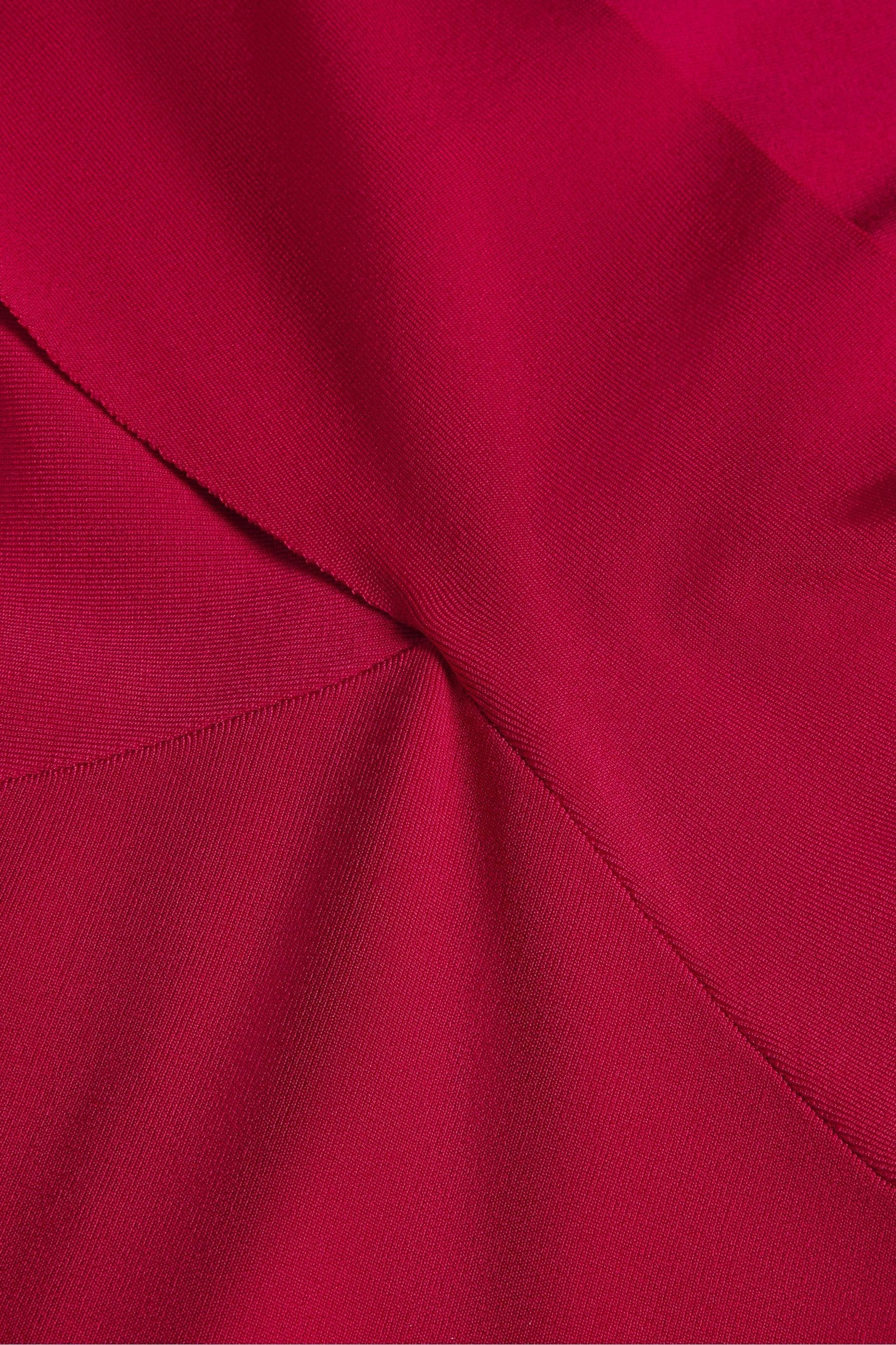 Pink Mikella Bodycon Knit Dress With Seam Detail  Wome Dress