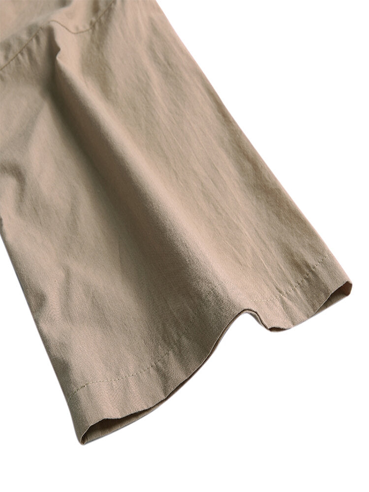 Vintage Solid 3/4 Length Sleeve Lace Knotted Elegant Women Dress