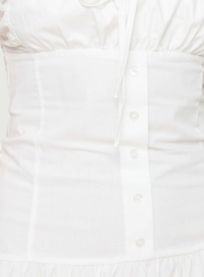 White Maxi Cotton Dress For Women