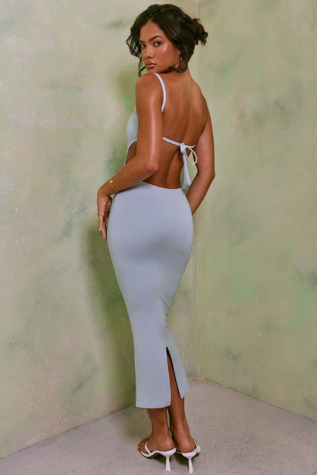 Ruched Cut Out Women's Midi Dress