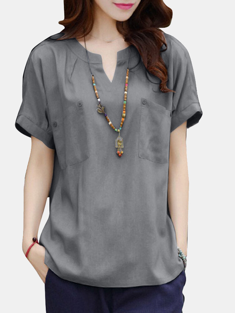 Relax in Style with Short Sleeve Women's Blouse