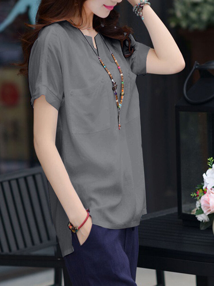 Relax in Style with Short Sleeve Women's Blouse