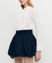 White Pleated panel shirt For Women