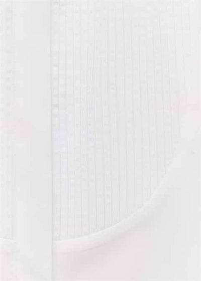 White Pleated panel shirt For Women