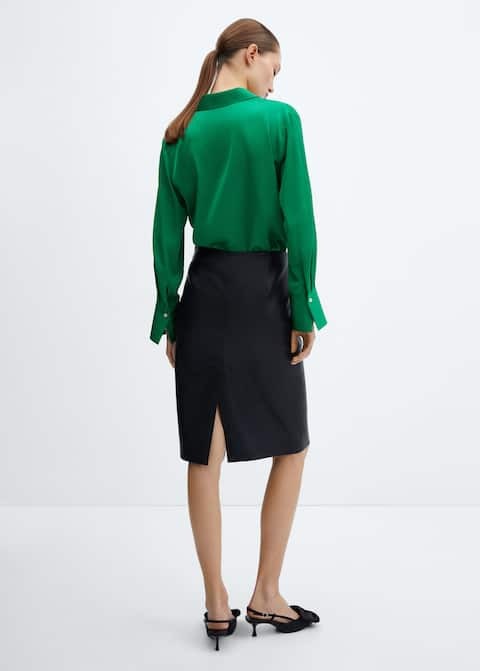 Satin finish flowy shirt For Women