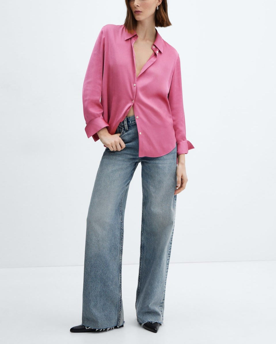 Satin finish flowy shirt For Women