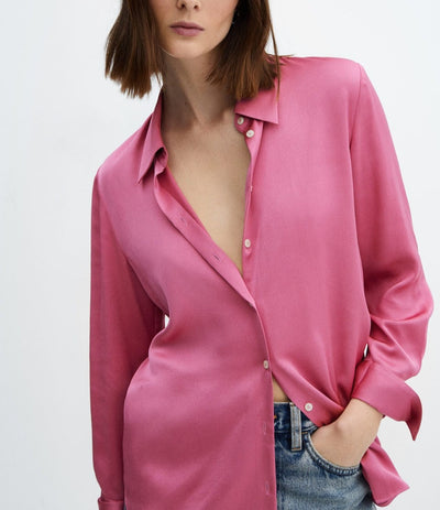 Satin finish flowy shirt For Women