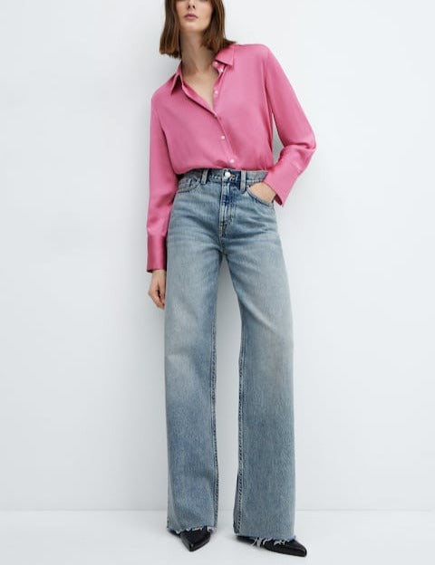 Satin finish flowy shirt For Women