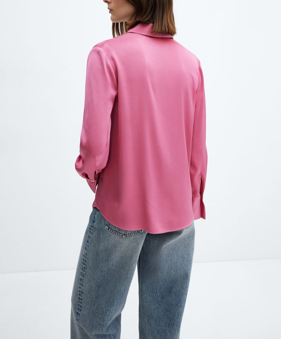 Satin finish flowy shirt For Women