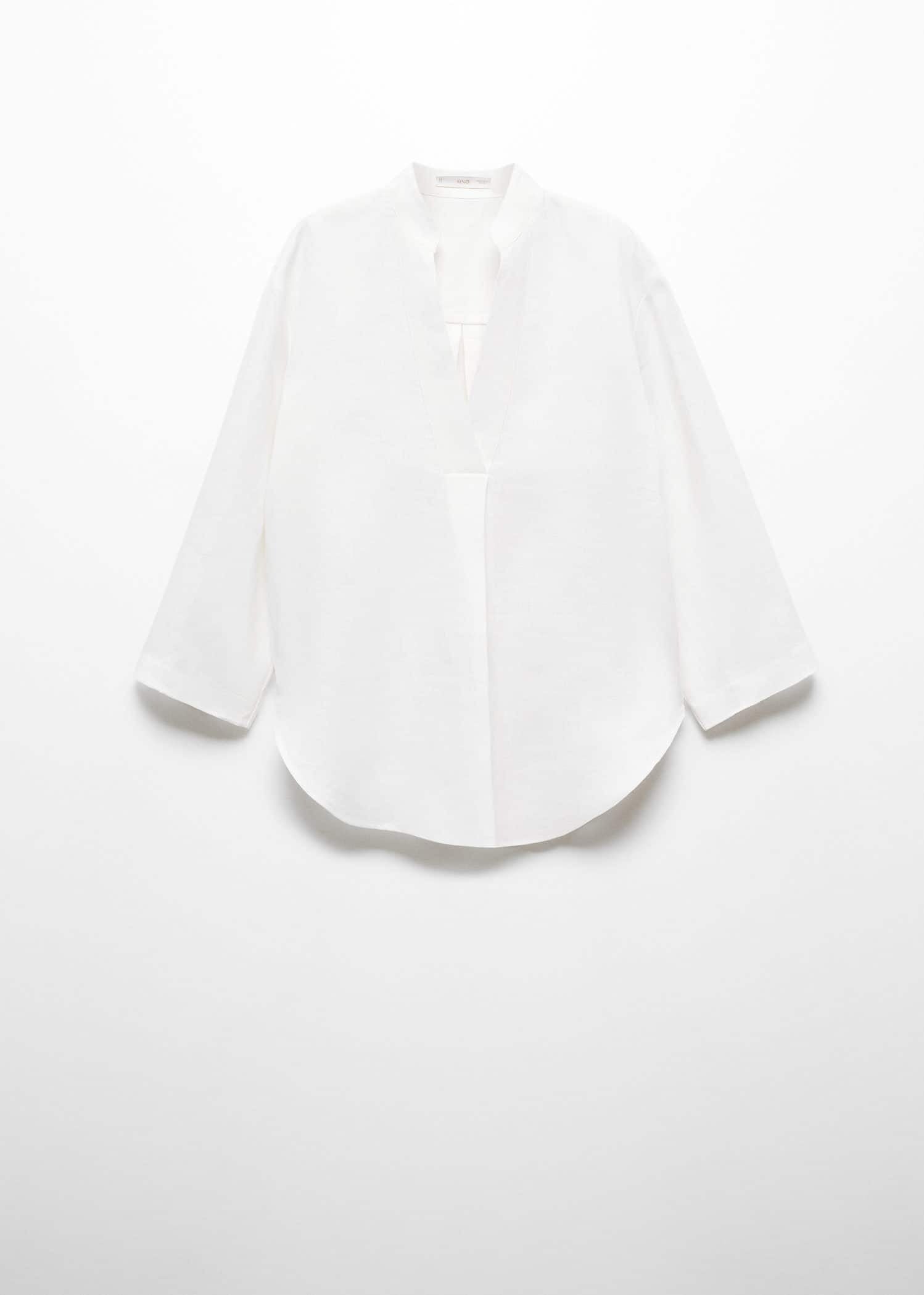 White Pleated panel shirt For Women