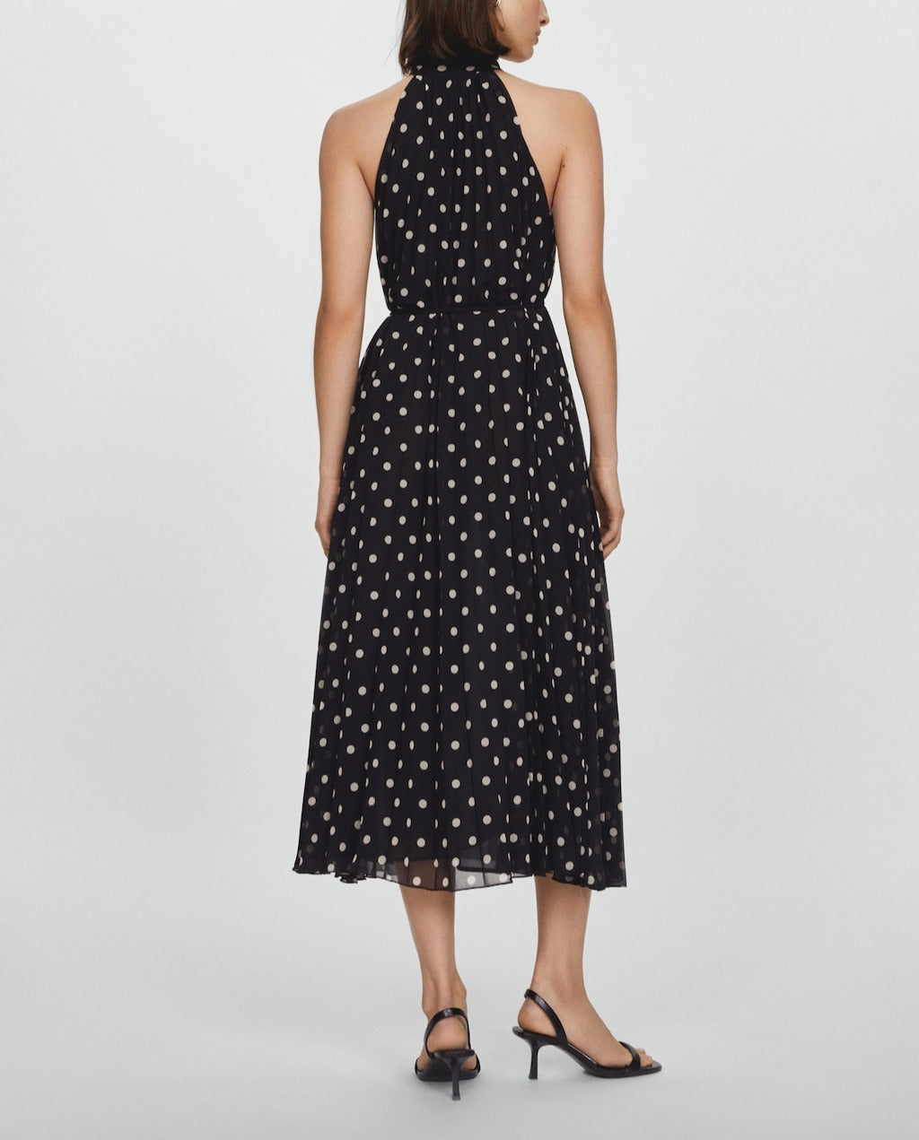 Polka-Dot Pleated Dress For Women