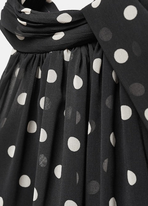 Asymmetrical Polkadot Women Dress