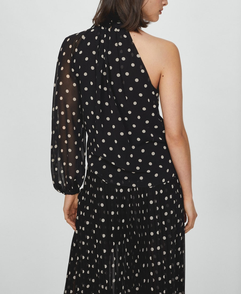 Asymmetrical Polkadot Women Dress
