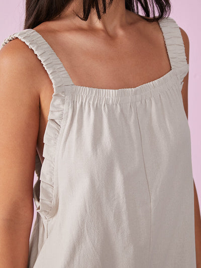 Solid Ruffle Strap Sleeveless Pocket Casual Short s Women Jumpsuits