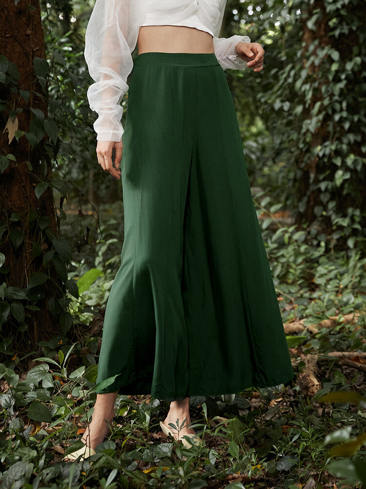 High Waist Solid Loose Wide Leg Pants For Women