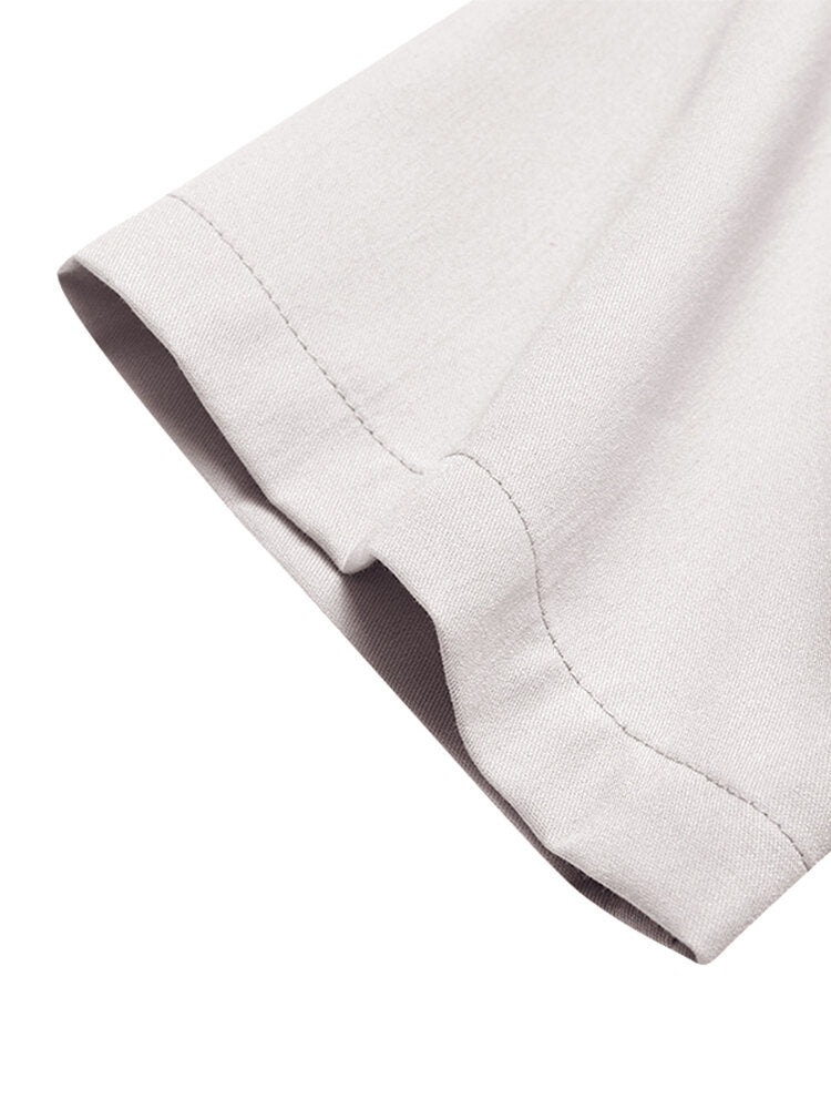 Tie Solid Color Side Pocket Half Sleeve Casual Blazer